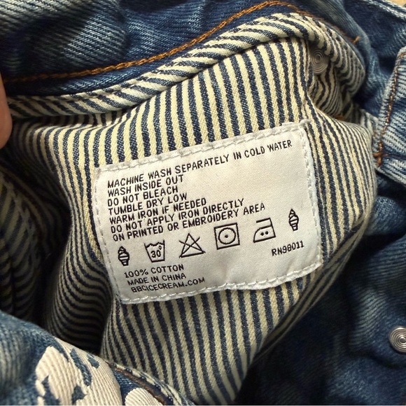 Men’s Size 36 BBC Billionaire Boys Club Run Dog Ice Cream Distressed Jean Shorts - Picture 12 of 16